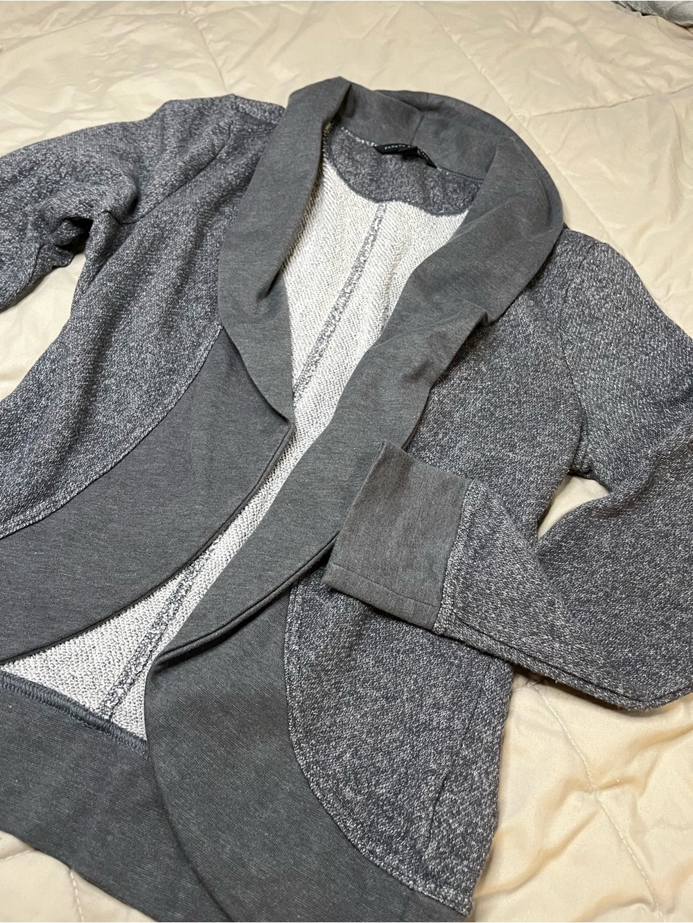 Banana Republic Gray Shawl-Collar Open Front Cardigan